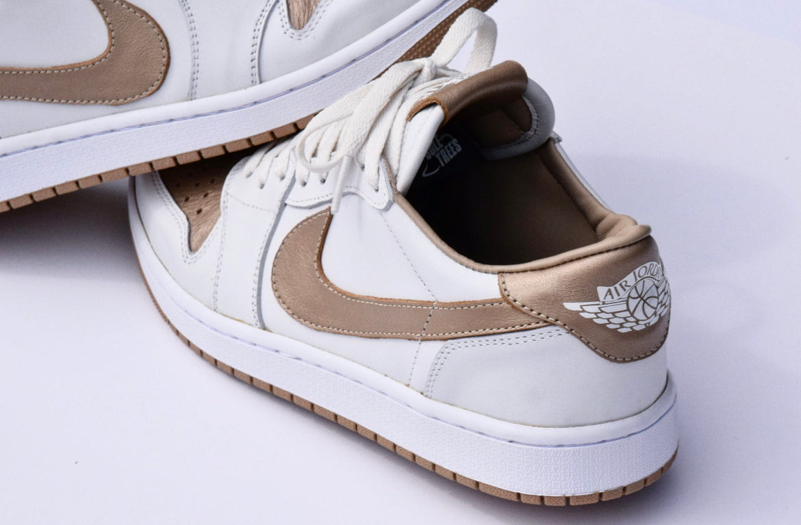 OG White Gold Metallic AJ1 Low
