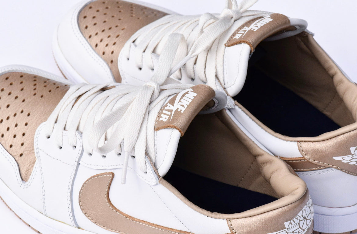 OG White Gold Metallic AJ1 Low