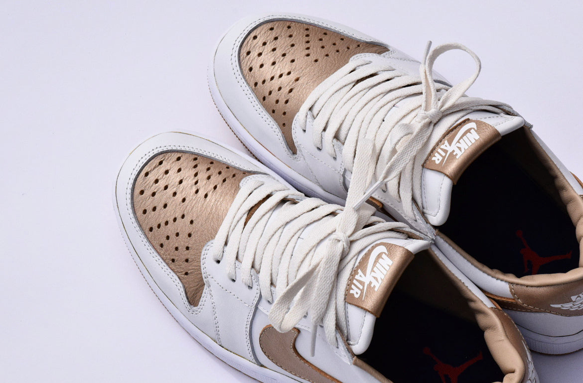 OG White Gold Metallic AJ1 Low