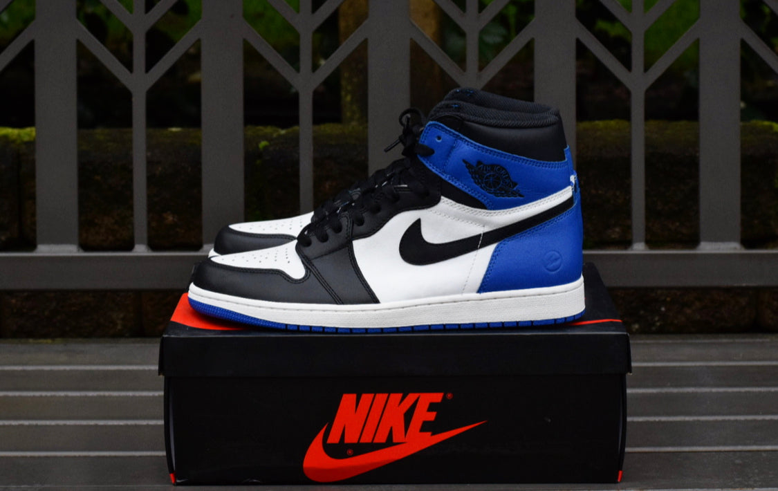 Jordan 1 game royal fragment custom Clearance